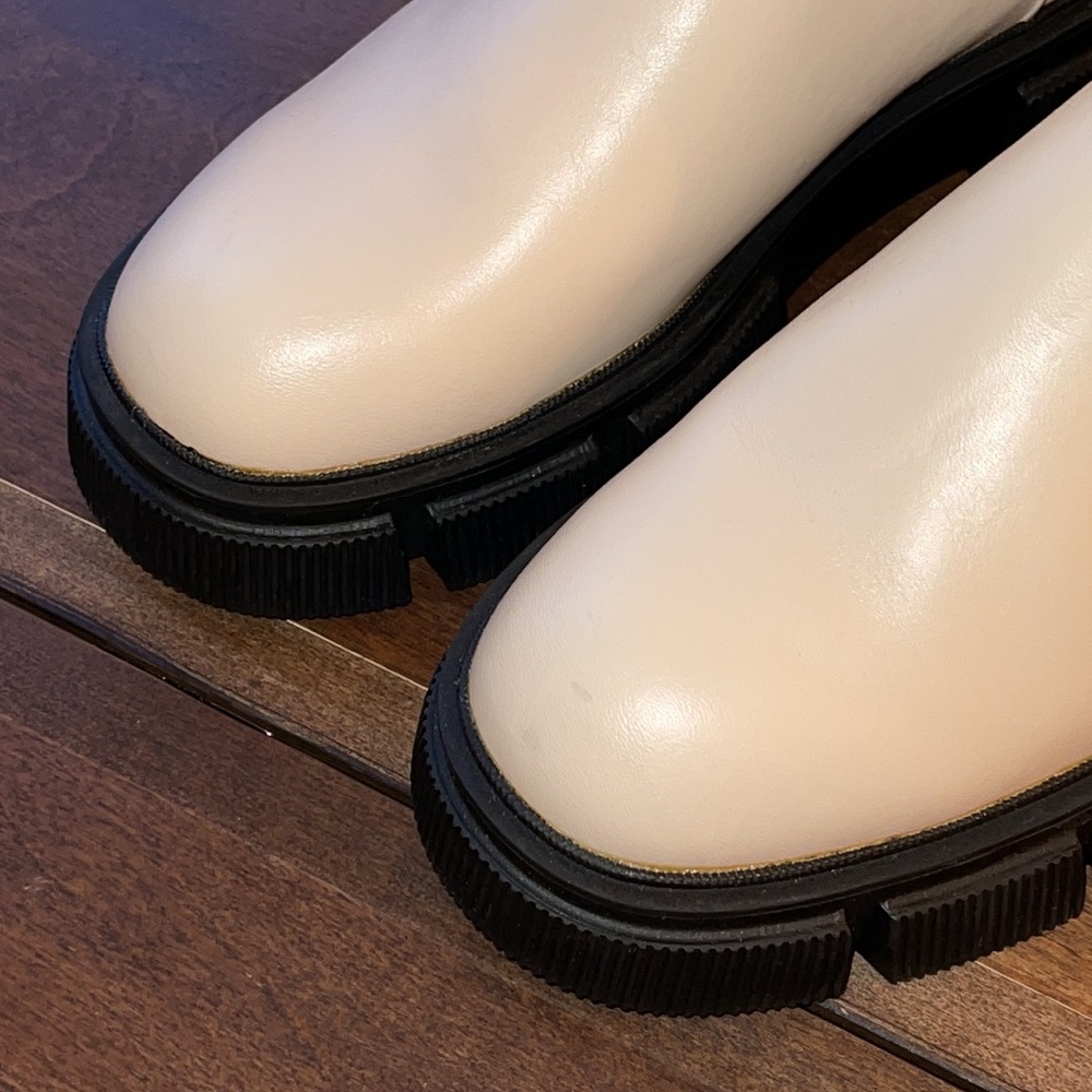 NWT Zara Off White Chelsea Leather Boot Sz 6.5/7 - Picture 13 of 16